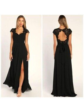 timeless poise black rhinestone square neck backless maxi dress Lulus | Dresses | Lulus Size 2xl Msrp 99 COLOR:Chocolate Skimming every curve just size-au-12 Backless Dresses | Open